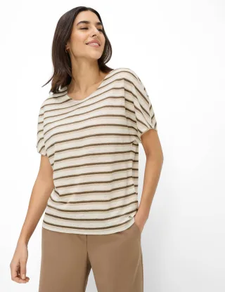 Brax Damen Shirt Style CAELEN S mocha brown, dunkelbraun, Gr. 34