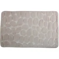 Badematte KIESELSTEIN, rutschhemmende Beschichtung, für Fußbodenheizung geeignet, strapazierfähig, waschbar, schnelltrocknend, Microfaser, PVC, aus super-weicher Microfaser, in 2 Größen und vielen trendigen Farben erhältlich, 40 x 60 cm, beige