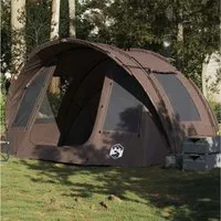 furnicato Angelzelt 330 x 315 x 176 cm Braun, Wetterfestes Campingzelt mit 5 Fenstern und integrierter Tasche