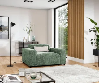 Sessel Designersessel ROMY in Stoff Enjoy Me Olivgrün
