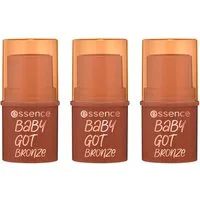 Essence Contouring-Stick baby got bronze bronzing stick, 3-tlg., Cremiger Bronzer-Stick für einen natürlichen, sonnengeküssten Teint.