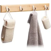 relaxdays Hakenleiste Bambus natur, M