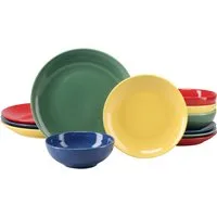 CreaTable Tafelservice Joy Bunt (12-tlg), 4 Personen, Steinzeug