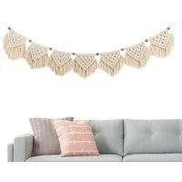 Agger Wanddekoobjekt Boho Deko - Makramee Wandbehang,Wandteppich Chic Tapisserie, Fransengirlande,Handgewebt Girlande Boho Wanddeko