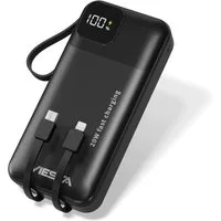 VIESTA Powerbank 20.000 mAh Schwarz 22,5 W Powerbank, Lightning LCD-Display Prozentanzeige LED-Taschenlampe Trageschlaufe
