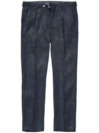 Mey & Edlich Herren Toskana-Leinenanzughose Blau 63 % Leinen, 37 % Lyocell
