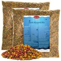 Lyra Pet 2 x 10 Liter (7,4 kg) Lyra Pond® Pond Allround Koi Mix Fischfutter, Hauptfutter für: Fisch