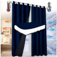 Jibenhome Vorhang Schlafzimmer Vorhänge Blickdicht, Thermogardinen Kälteschutz (1 St), Winter Verdunklungsvorhänge Ösen Thermal Wärmeisolierend