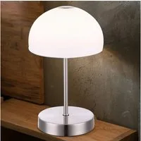 GLOBO LIGHTING LED Tischleuchte, LED-Leuchtmittel fest verbaut, Warmweiß, LED Nacht Tisch Lampe Glas Wohn Schlaf Zimmer Beleuchtung Touch