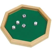 goki Spielesammlung Würfelteller mit 5 Würfeln, Würfelglück, Schont Ihre Tischoberfläche.