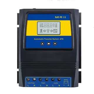 Moes Automatic ATS Dual Power Transfer Switch Solar Charge Controller 12-48V DC/110V-220V AC for Hybrid Solar Wind Syste