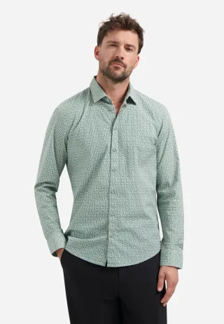 No Excess - Shirt Stretch Allover Printed seablue - Gr. - XL
