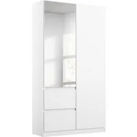 rauch Drehtürenschrank Kleiderschrank Schrank Garderobe Wäscheschrank Ankleide NIDDA (Breiten 91/136/181 cm) mit vollflächig aufgelegten Spiegel grifflose Front MADE IN GERMANY