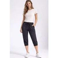 R-CAMP Caprihose Jogginghose Damen kurze Hose 3/4 kurze Sporthose (1-tlg., Freizeithosen für Frauen) Baumwolle, Atmungsaktiv, Elastisch