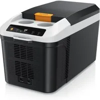 Brandson Elektrische Kühlbox 14 L, Kühlt & hält Warm, von max. -9 bis +65°C, für Mittelkonsole, 14 l, 230 V Netzspannung und 12 V KFZ Auto Bordspannung, mit Getränkehalter