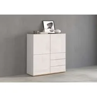 OTTO home Highboard GARDA,Kommode, Made in Italy, Breite 102 cm, Höhe 110 cm, grifflos (1 St), Hochglanzlackierte Fronten, Korpus matt, grifflos
