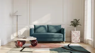 BRUNO Schlafsofa 140cm in Petrol Türkis | Pillow | stabiles Massivholz & Boxspringkomfort