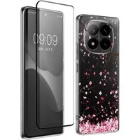 kwmobile Handyhülle Hülle für Xiaomi Redmi Note 14 Pro+ 5G / Redmi Note 14 Pro Plus 5G, Case mit Schutzfolie Kirschblütenblätter Design