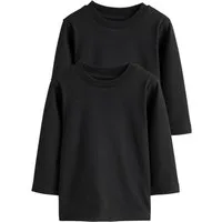 Next Langarmshirt Langärmelige einfarbige Shirts, 2er-Pack (2-tlg)