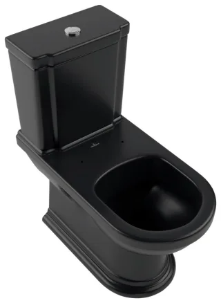 Villeroy & Boch T-WCKombi Hommage 370x725x390mm ov bodenst. Abg. waagr. Pure Black cplus 666210R7