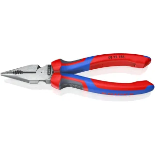 KNIPEX Spitz-Kombizange mit Comfort-Griffen schwarz atramentiert 185 mm - 0822185