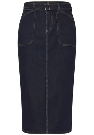 Street One - Jeansrock mit Gürtel blau - Gr. - 38