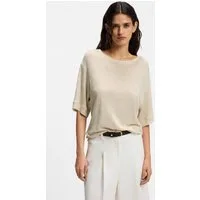 BOSS ORANGE T-Shirt Emma Premium Damenmode aus reinem Leinen, Rundhals