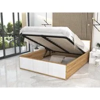 thematys Stauraumbett mit Bettkasten & Lattenrost – Polsterbett 120x200–180x200 – (Optional mit 28 cm H3/H4 Taschenfederkern oder 23 cm Taschenfederkern-Matratze H2, hydraulisches Stauraumbett)