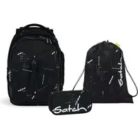 Satch Schulranzen Schulrucksack-Set MATCH Ninja Matrix 3-teilig, Kollektion 2024 (3-teilig), Laptop-Fach, Your-Size-System, Schulranzen