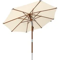 anndora-sonnenschirm Sonnenschirm 3m rund Knickbar Dreh-Kipp-Mechanismus, natur, Seilzugmechanik