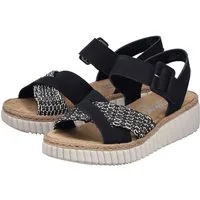 Rieker Sandale Sommerschuh, Strandschuh, Urlaubsschuh mit Bastumrahmung