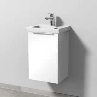 Sanipa 3way Waschtischunterbau zu Villeroy & Boch Subway 3.0 Waschtisch mit 1 Tür, Weiß-Glanz UF84078