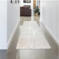 Carpetia Teppich Weicher Hochflor Teppich Pflegeleicht mit modernem 3D-Muster in Creme, rechteckig