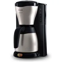 Philips Filterkaffeemaschine Gaia HD7546/20 Viva Collection, 1,2l Kaffeekanne, Papierfilter 1x4, mit Thermokanne, Tropfstopp und Abschaltfunktion, silber