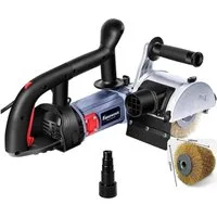 Fanzwork Walzenschleifer Satiniermaschine V2 1500 Watt mit Stahldrahtbürste, Drehzahlregelung, Perfekt zum Trockenschleifen von Altholz, Metall, Kunststoff, Gips