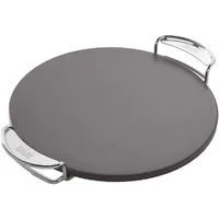 CRAFTED Glasierter Grillstein 8861, rund, Pizzastein grau