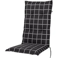 KETTtex Hochlehnerauflage Hochlehner Milano 2398 anthrazit-grau kariert120x49x6 cm KETTtex, (1 St), Halteband verstellbar mit Bindebändern