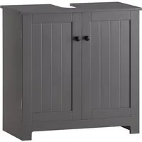 SoBuy Waschbeckenunterschrank BZR18 Badschrank Waschtisch Unterschrank mit 2 Türen, verstellbare Ablage
