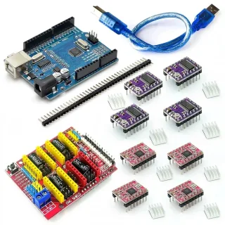 3D Printer Kit CNC Shield V3 V4 Engraving Machine Kit NANO Improved Version 4988 Driver
