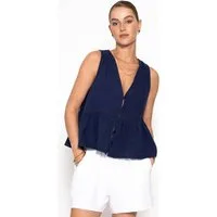 SASSYCLASSY Trägertop Musselin Top mit Volant für Damen