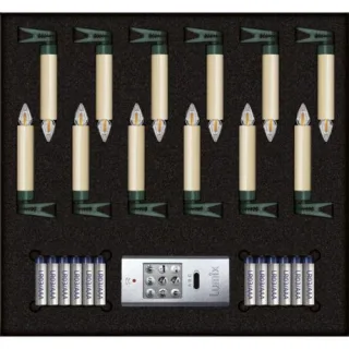 Krinner Superlight Bavaria Mini Flame 12er Set Elfenbein Basis
