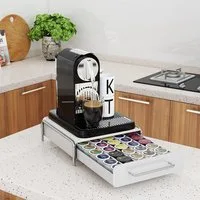 JEOBEST Kapselspender Kaffee Kapselhalter/Kapselhalter Schublade/für 36 Kapseln, 1 Schubladenbox, Metallgitter