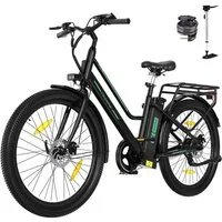 COLORWAY E-Bike Cityrad 27,5 Zoll Citybike bis zu 100 km Reichweite, Tiefeinsteiger, 1 Gang, Kettenschaltung, Heckmotor, 432 Wh