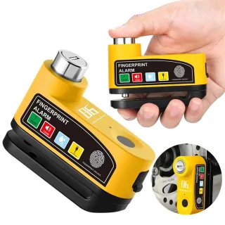 BENGGUO 120dB Bicycle Fingerprint Unlocking Disc Brake Lock USB Charging Waterproof Alarm Safety Protection Motorcycle E