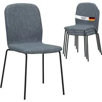 Albatros International Esszimmerstuhl Esszimmer Stühle 4 er Set ENNA, Stuhl Stühle Esszimmerstühle, Küche (4er Set, Grau, Stoff Bezug), Küchenstuhl Küchenstühle Essstühle für den Esstisch Ess Stühle