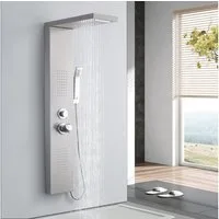 HOMELIVE Duschsystem Duschpaneel Regendusche 4-Funktion Regendusche Duschset, Edelstahl Duscharmatur Massage Duschsäule