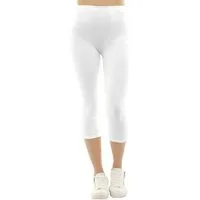 F&K-Mode Caprileggings Damen Capri 3/4 Leggings kurze Baumwolle Hose kurze