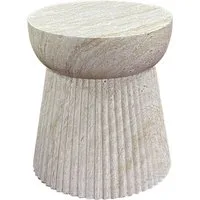 tinkaro Beistelltisch Bonn geriffelt ø37x43 cm Natur (1-St), Strukturierter Ablagetisch aus Fiberclay für verschiedene Wohnräume