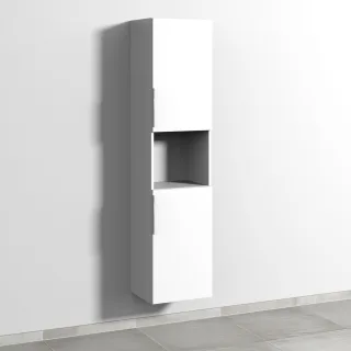 Sanipa 3way Hochschrank mit 2 Türen und 1 offenem Fach, Weiß-Soft UM11743