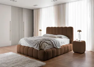 Polsterbett Doppelbett Set.2 CARSON 120x200cm Stoff Catch Me Terracotta